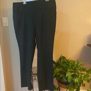 Dark Green Dress Pants with Thick Elastic Waist